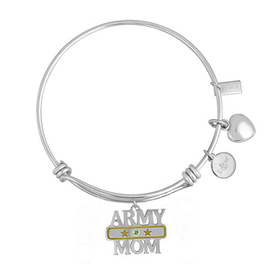 Bracelet With Heart And Gold Star Army Mom