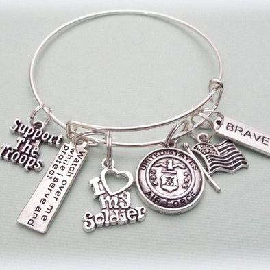 Air Force Charm Bracelet Support Our Troops
