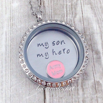 Floating Memory Army Mom Necklace