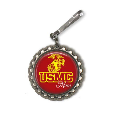 Bottle Cap USMC Marine Mom Keychain - MotherProud