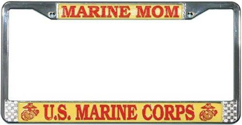 License Plate Frame US Marine Corps Mom - MotherProud