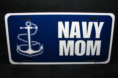 Navy Mom METAL NOVELTY LICENSE PLATE Car Sign - MotherProud