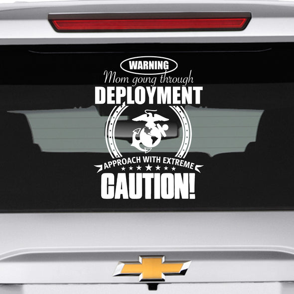 Marine Mom Approach With Caution Decal - MotherProud