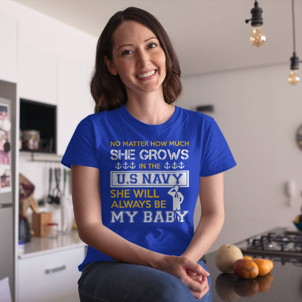 Navy Mom Daughter No Matter How Much T-shirts - MotherProud