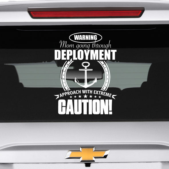 Navy Mom Approach With Caution Decal - MotherProud