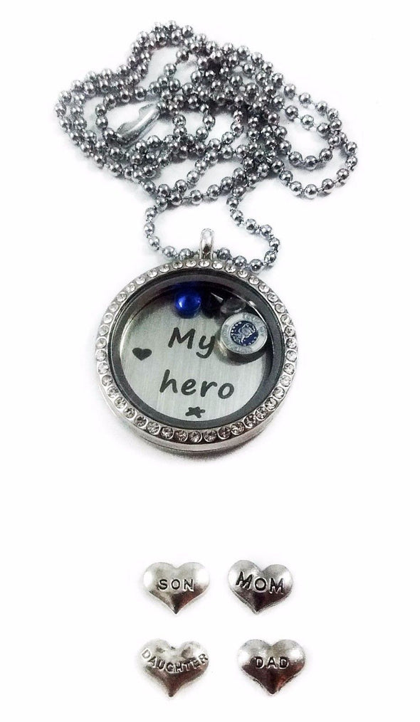 Air Force Mom Dad Family My Hero memory locket necklaces - MotherProud