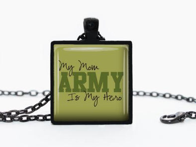 Army Mom Handmade Pendant Necklace Black Tray - MotherProud