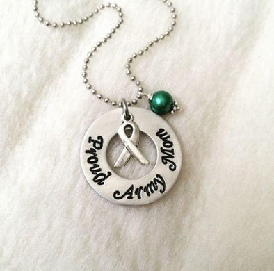 Custom Proud Army Mom Soldier Deployment Necklace Military Gift Wife Girlfriend - MotherProud