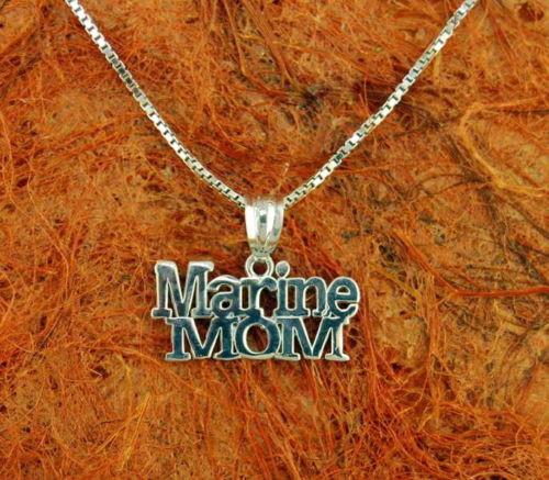 Handmade Metal 925 Sterling Silver Marine Mom Pendant w/ Chain - MotherProud