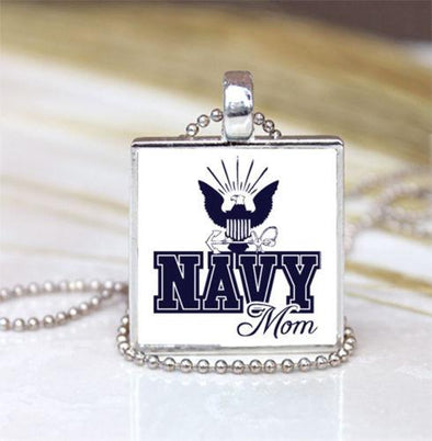 Handmade Pendant Navy Mom Necklace - MotherProud