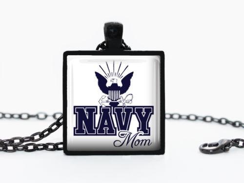 Handmade Pendant Navy Mom Necklace - MotherProud