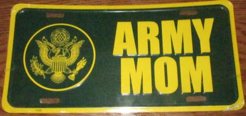 Army Mom Military Pride Embossed Metal License Plate Novelty Car Tag - MotherProud