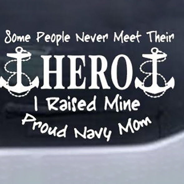 Hero Proud Navy Mom Decal