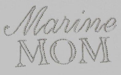 Marine Mom Iron On Hot Fix Rhinestone Bling Transfer Motif - MotherProud