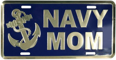 License Plate US Navy MOM Metal Sign - MotherProud