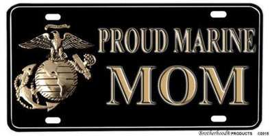 Proud Marine Mom Aluminum License plate - MotherProud