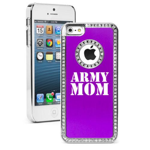 Army Mom Rhinestone Bling Iphone Case for 4 4S 5 5S 5c - MotherProud