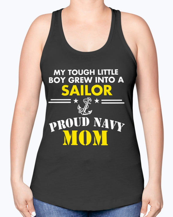 Navy Mom Tough Little Boy T-shirts - MotherProud