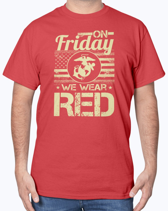 Marine Mom Dad On Friday We Wear RED T-shirts - MotherProud