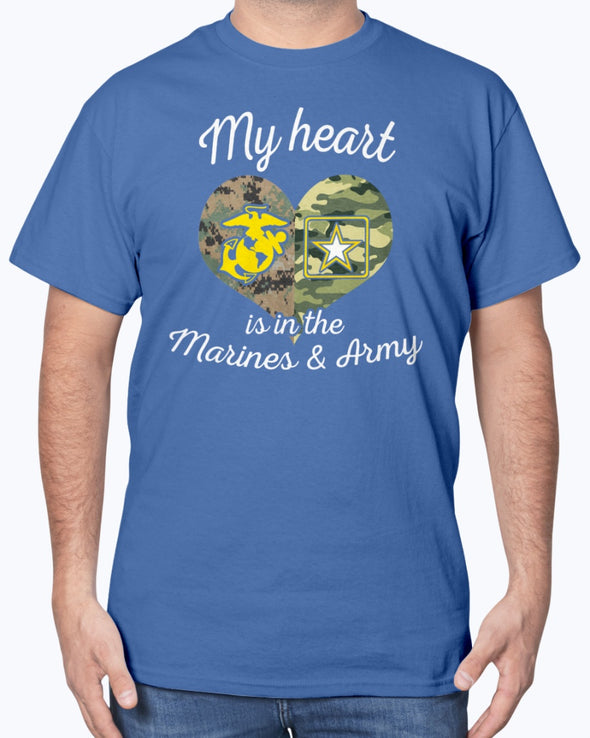 Proud Marine Army Mom My Heart T-shirts - MotherProud