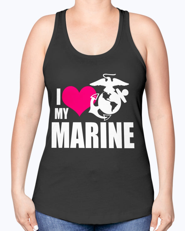 Proud Marine Mom Wife I Heart My Marine T-shirts - MotherProud