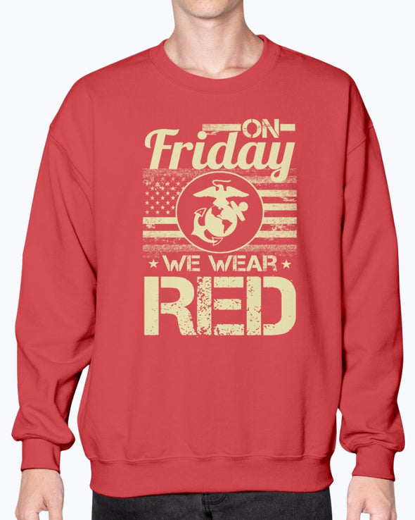 Marine Mom Dad On Friday We Wear RED T-shirts - MotherProud