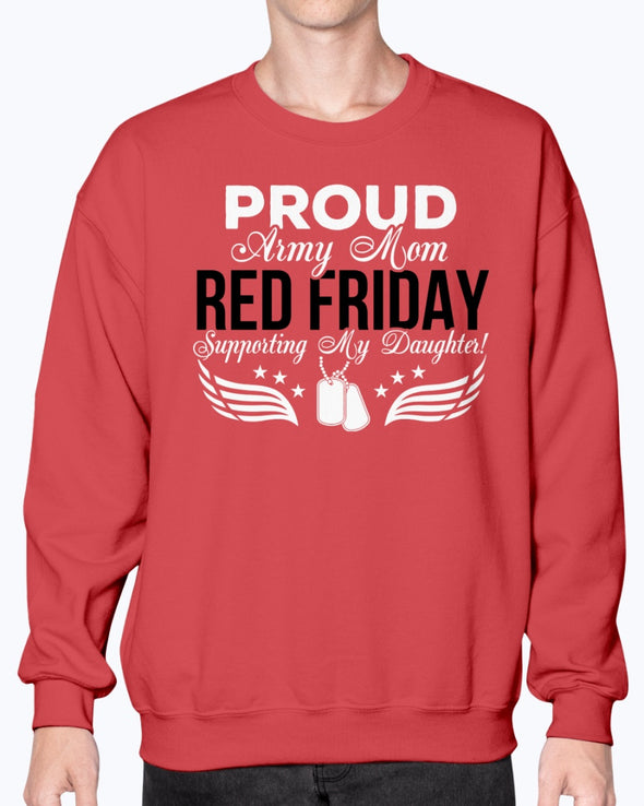 Red Friday Army Mom Support Daughter T-shirts