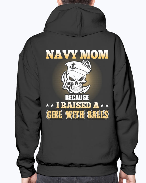 Proud Navy Mom Girl with Balls T-shirts