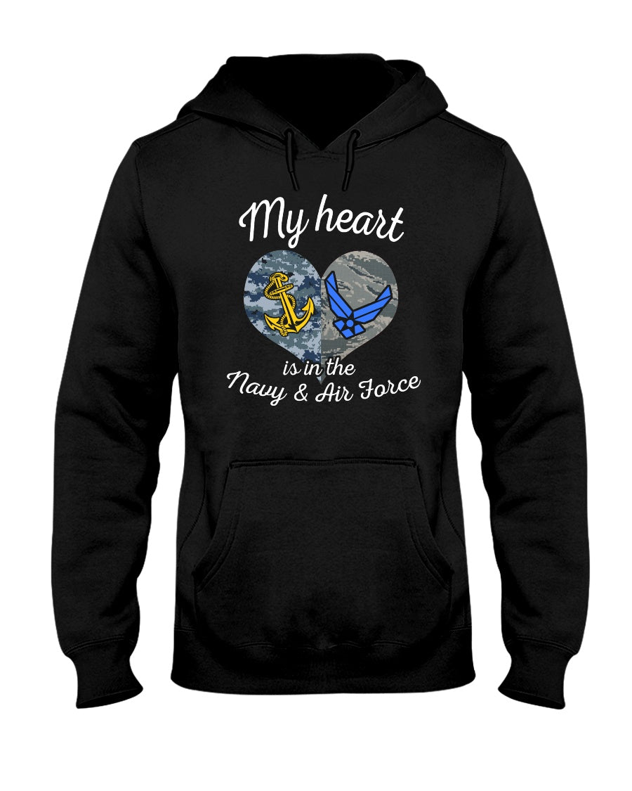 US Air Force Navy Mom My Heart T-shirts – MotherProud