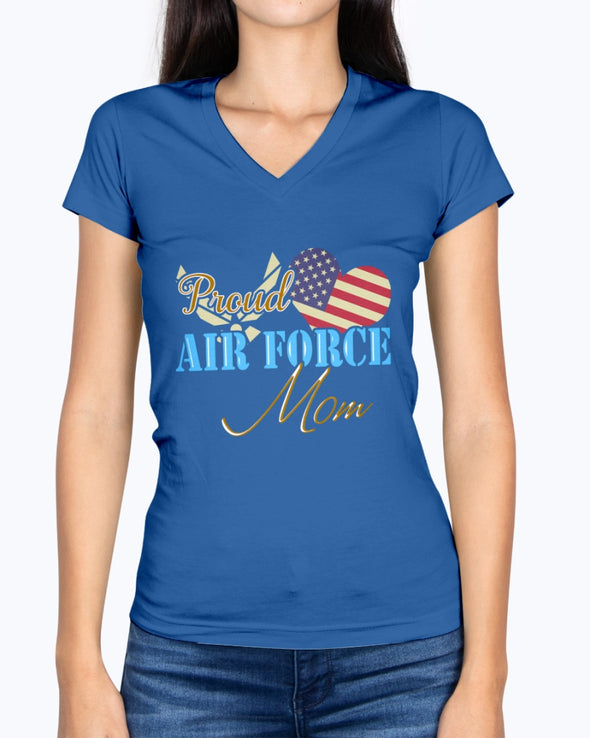 Proud Air Force Mom Star Heart T-shirts - MotherProud