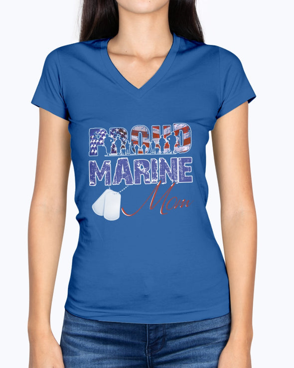Proud Marine Mom Distress T-shirts - MotherProud