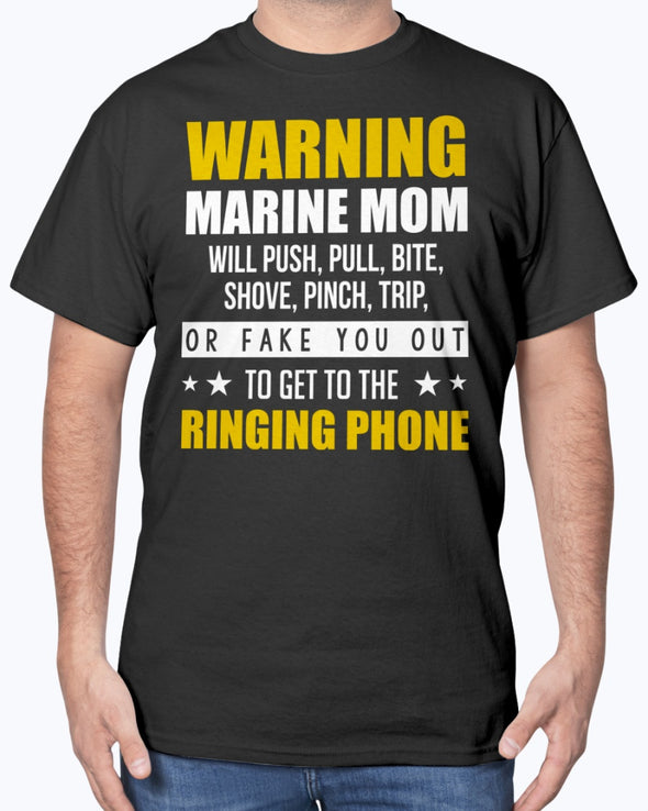 Proud Marine Mom Ringing Phone T-shirts - MotherProud