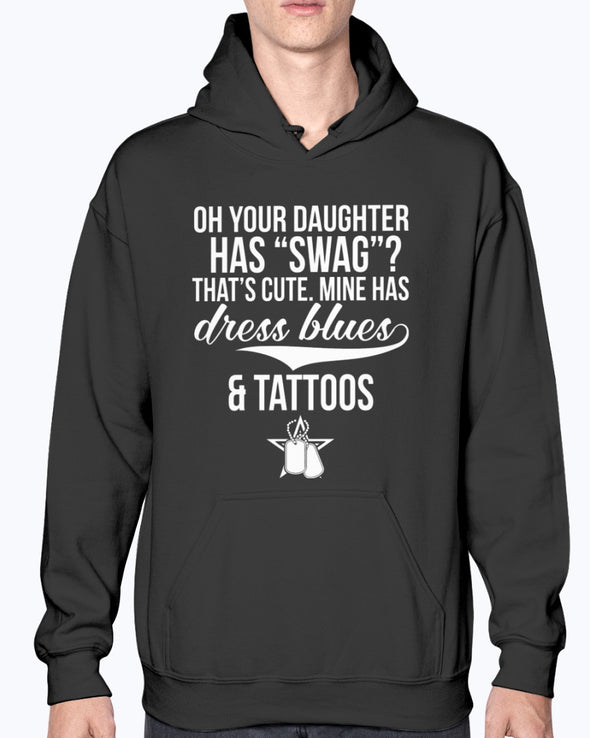 US Army Mom Daughter Dress Blues Tattoos T-shirts
