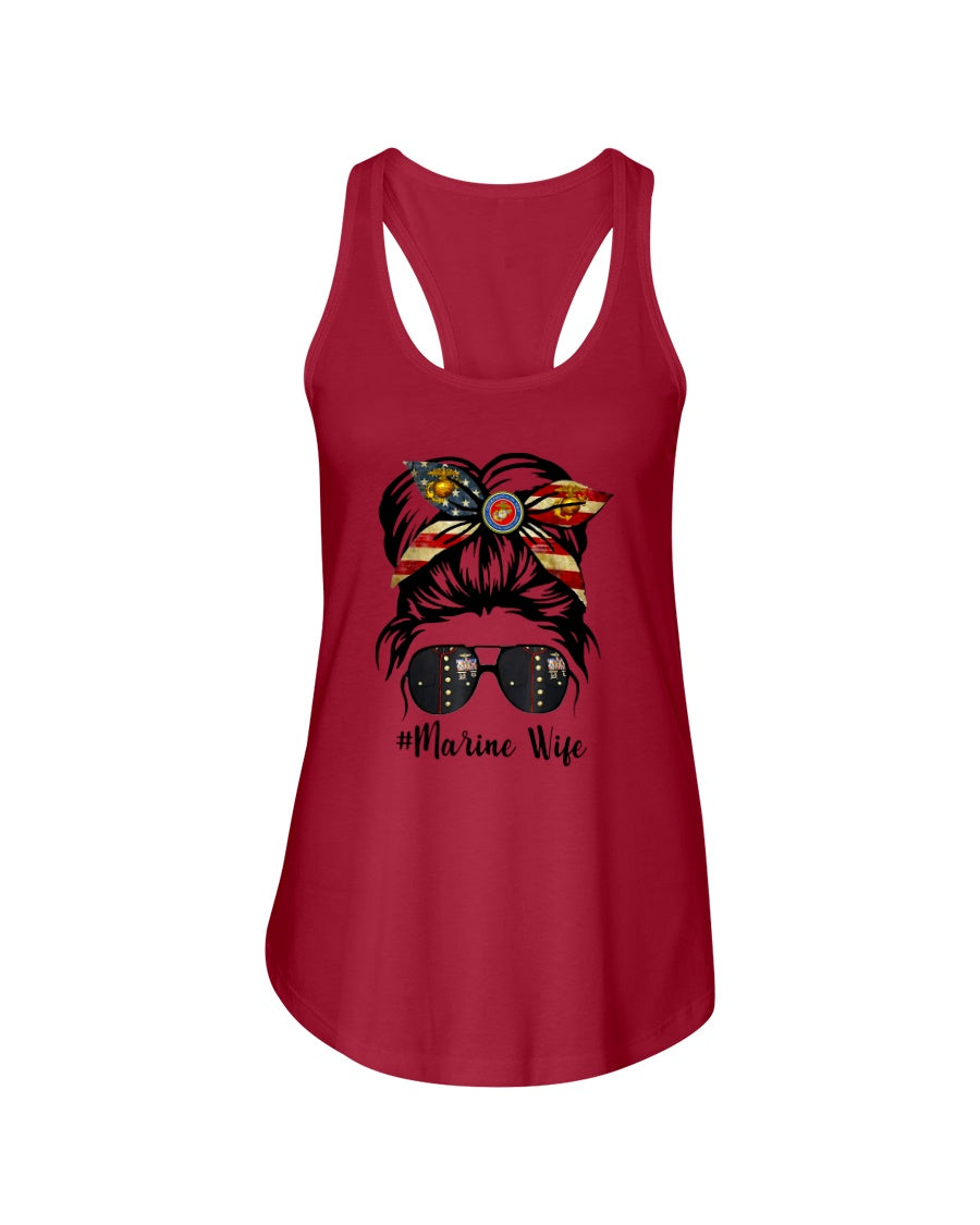 Marine Wife Messy Bun T-shirts – MotherProud