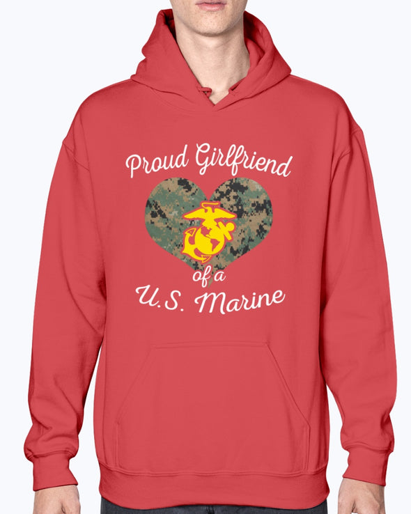 Proud Marine Girlfriend Heart T-shirts - MotherProud