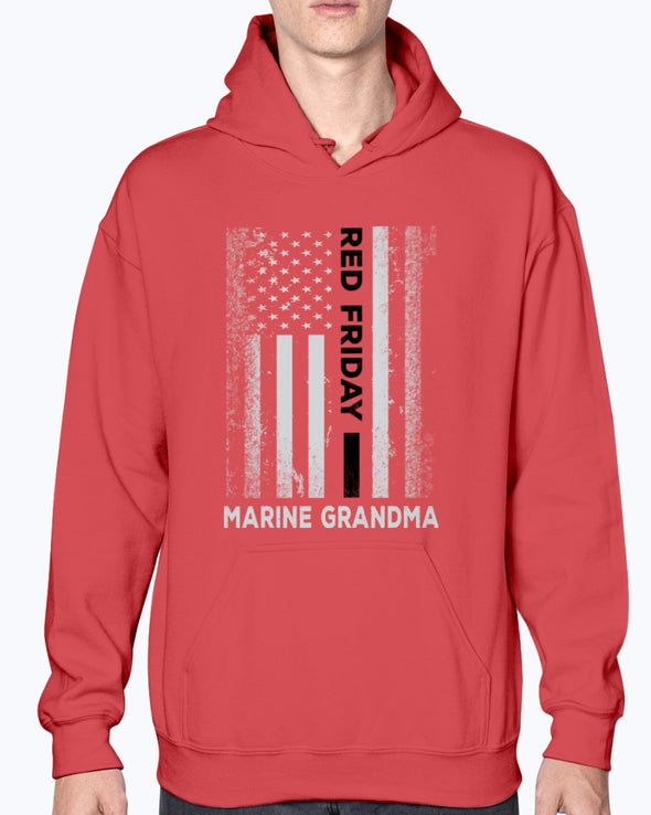 Proud Marine Grandma Red Friday Flag T-shirts - MotherProud
