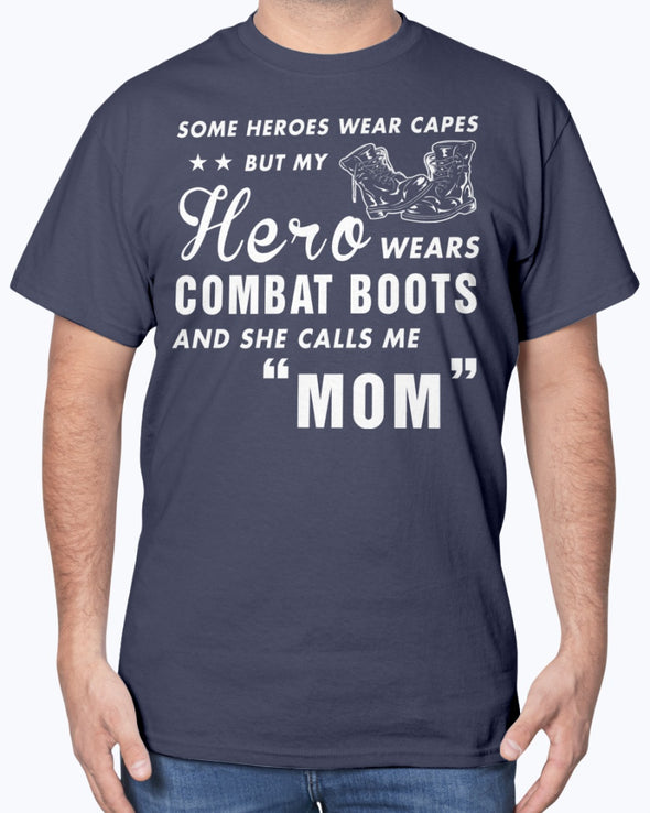 Military Mom Daughter Wears Combat Boots T-shirts