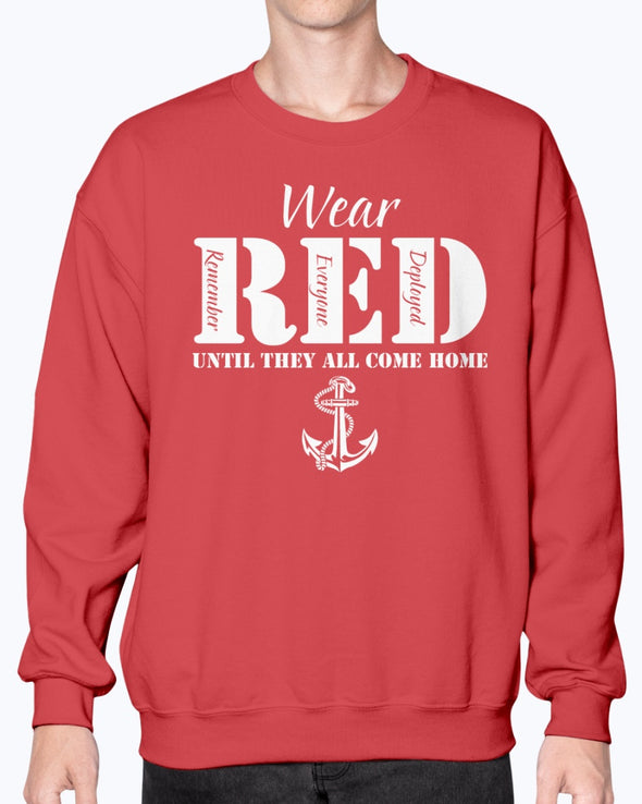 Navy Mom Wear RED Until All Come Home T-shirts - MotherProud