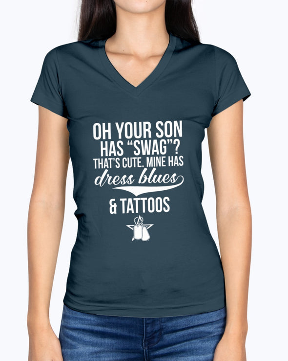 Proud US Army Mom Dress Blues Tattoos T-shirts - MotherProud