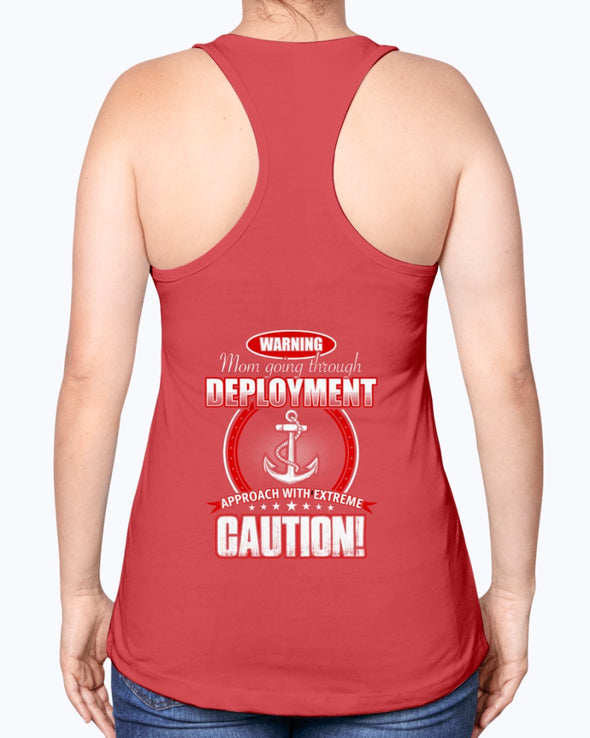 Navy Mom Approach with Caution T-shirts - MotherProud