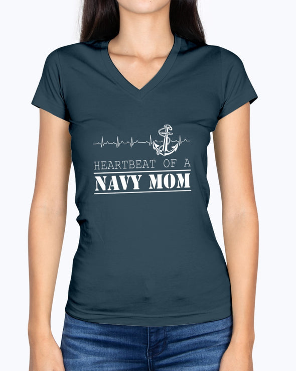 Proud Navy Mom Heartbeat T-shirts - MotherProud