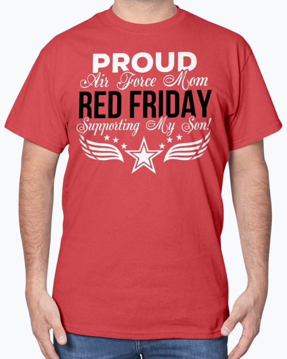 RED Friday Air Force Mom Support T-shirts - MotherProud