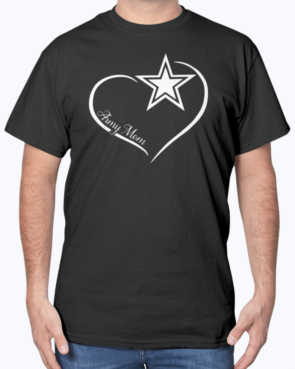 Proud Army Mom Curve Heart T-shirts