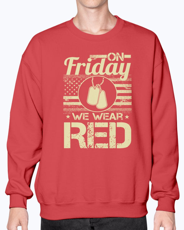 Army Marine Mom Dad On Friday Wear RED T-shirts - MotherProud