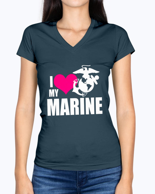 Proud Marine Mom Wife I Heart My Marine T-shirts - MotherProud