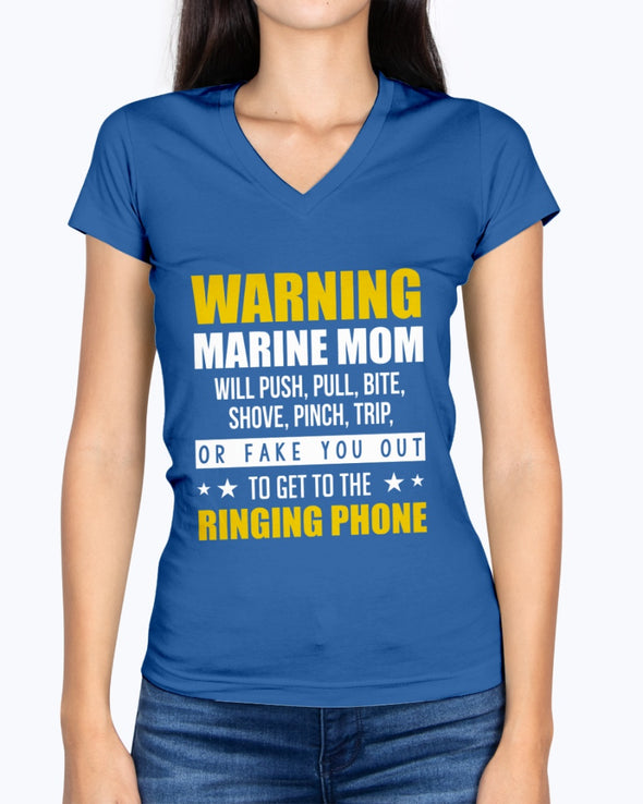 Proud Marine Mom Ringing Phone T-shirts - MotherProud