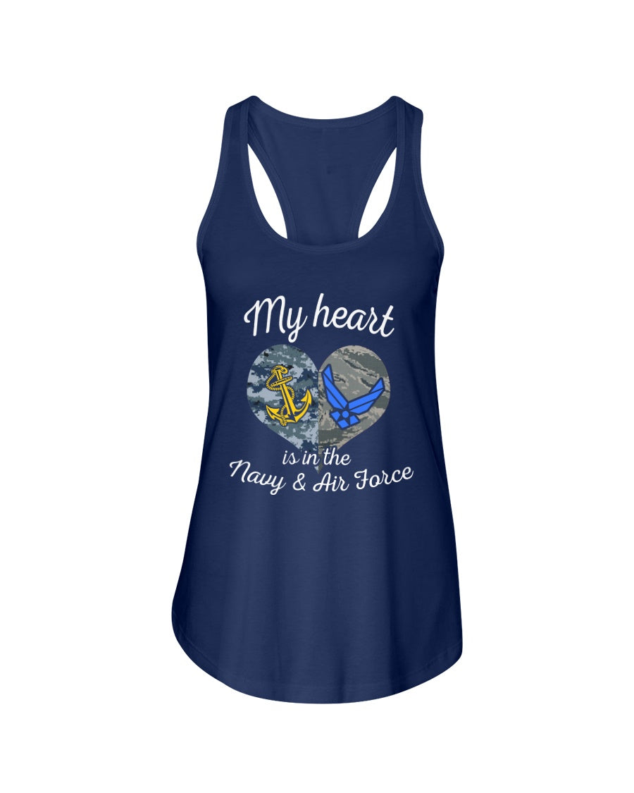 US Air Force Navy Mom My Heart T-shirts – MotherProud