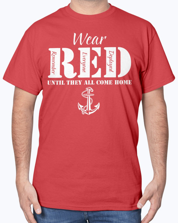 Navy Mom Wear RED Until All Come Home T-shirts - MotherProud