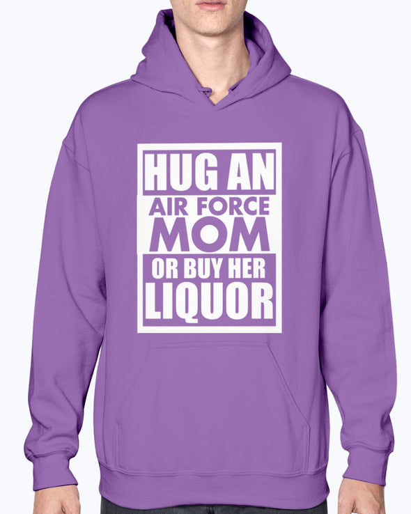 Proud Air Force Mom Hug or Liquor Purple Hoodie - MotherProud