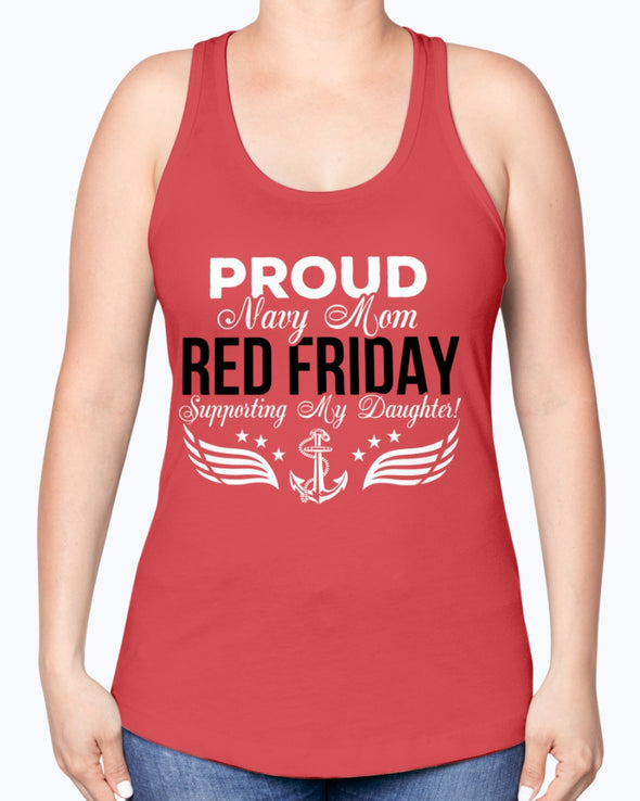 RED Friday Navy Mom Support Daughter T-shirts - MotherProud